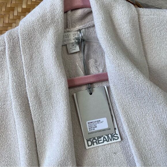 Nwt barefoot dreams cozychic‎ ultra lite shawl vest sand dune women’s plus sz 2x - Picture 3 of 7